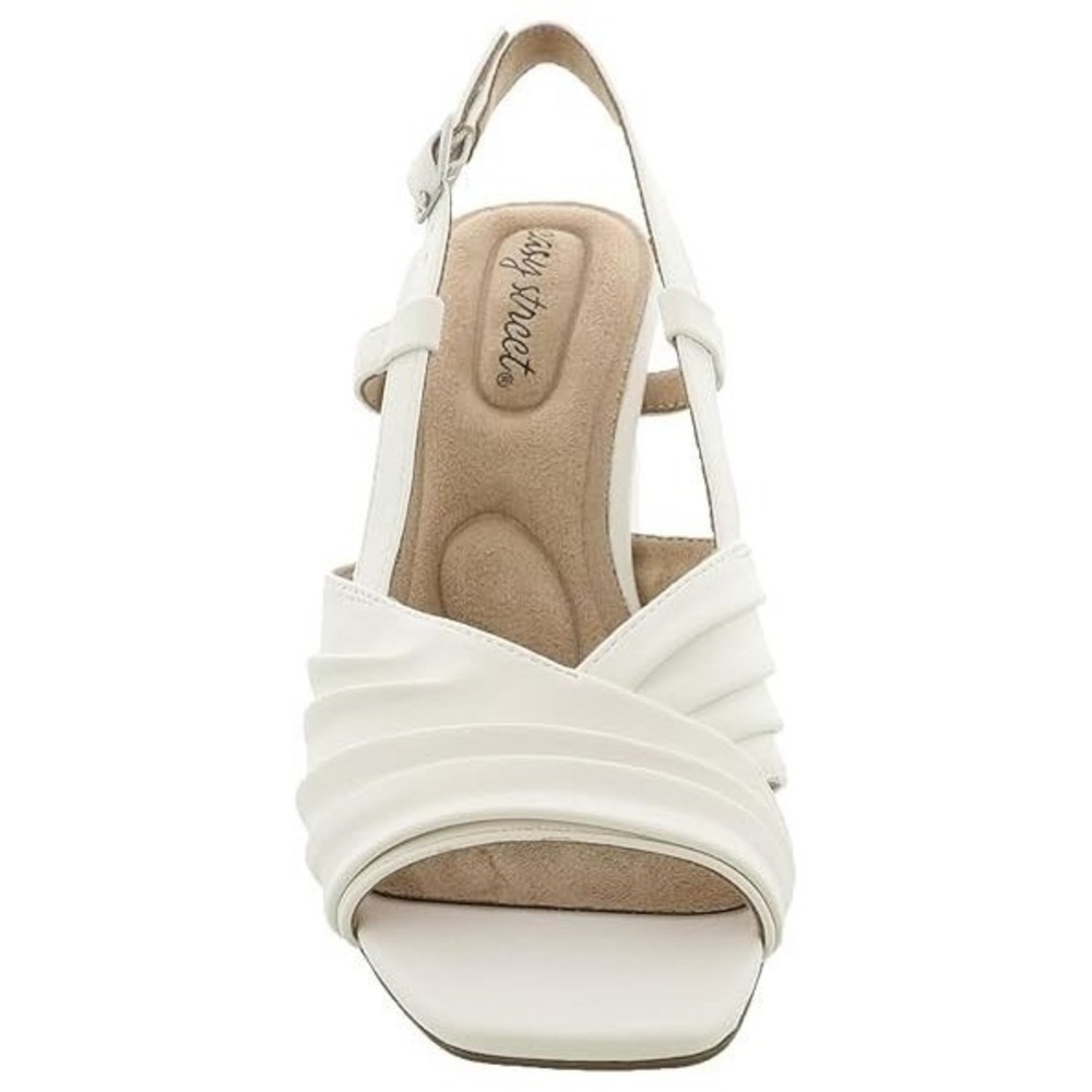 Easy Street Lucie Women's Size 11 M Block Heel Slingback Sandals Open-toe White - Picture 4 of 11